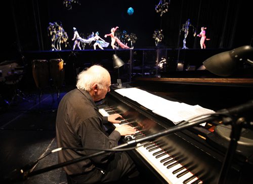 Ruth Bonneville / Winnipeg Free Press Ron Paley plays the piano in the Forest Scene of Royal Winnipeg Ballet Val Caniparolis A Cinderella Story at a rehearsal at the Centennial Concert Hall Tuesday.  This scene will be performed to the live music of the Ron Paley Big Band. The show runs from  February 17-21, 2016
