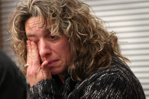 Ruth Bonneville / Winnipeg Free Press Cooper James Nemeth's mom,  Gaylene Nemeth,  can't hold back tears while at a Winnipeg police news conference on Wednesday, Feb 17, 2016.  Cooper James Nemeth, 17, was last seen in the Valley Gardens area early Sunday morning.