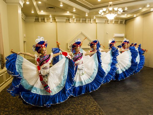 DAVID LIPNOWSKI / WINNIPEG FREE PRESS 160218  The Guizhou Culture Exchange Performing Arts Troupe performs the Yi Dance at the Best Western Plus Winnipeg Airport Hotel Thursday February 18, 2016.  The media got a sneak peek of the 2016 Chinese New Year Celebration Show (hosted by Manitoba Great Wall Performing Arts) which featured acrobatics, dance and musical performances. The show is on February 20, 2016, 7 PM, at the Pantages Playhouse Theatre.