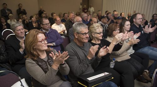 DAVID LIPNOWSKI / WINNIPEG FREE PRESS  Progressive Conservative supporters and candidates fill the room as the party has a full slate of 57 candidates (first party to reach this goal) at the Masonic Memorial Temple Saturday February 20, 2016.