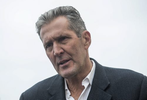 DAVID LIPNOWSKI / WINNIPEG FREE PRESS  Progressive Conservative Leader Brian Pallister spoke to the media after addressing his full slate of 57 candidates (first party to reach this goal) at the Masonic Memorial Temple Saturday February 20, 2016.