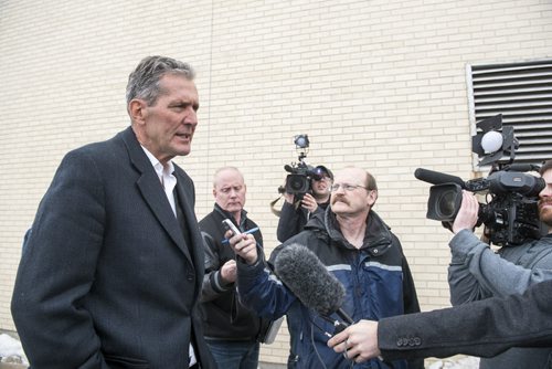 DAVID LIPNOWSKI / WINNIPEG FREE PRESS  Progressive Conservative Leader Brian Pallister spoke to the media after addressing his full slate of 57 candidates (first party to reach this goal) at the Masonic Memorial Temple Saturday February 20, 2016.