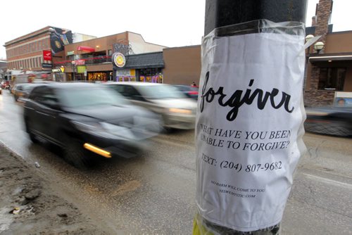BORIS MINKEVICH / WINNIPEG FREE PRESS To illustrate a story on a local band's interesting marketing technique. Band is called Yes We Mystic. Photo taken February 22, 2016 at River and Osborne on a pole.