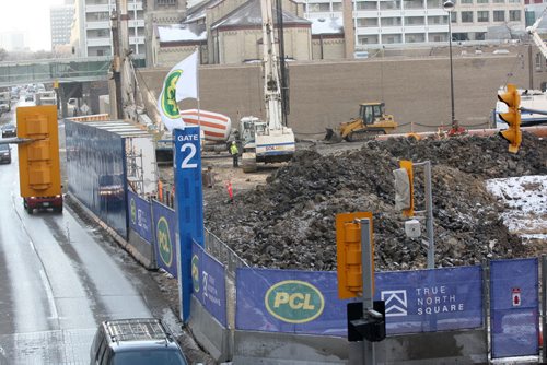 JOE BRYKSA / WINNIPEG FREE PRESS  True North Square development underway in downtown Winnipeg, February 24, 2016.( See Murray McNeil story)