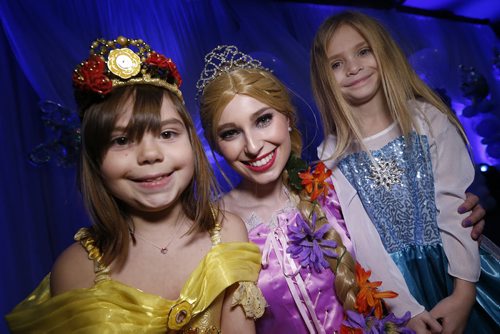 JOHN WOODS / WINNIPEG FREE PRESS Alexis Christie (L) and Klaya Perry (R) are photographed with Rapunzel (aka Lindsy Baudry) at Winnipegs second annual Royal Princess Ball at the Viscount Gort Hotel in support of The Childrens Hospital Foundation of Manitoba, Thursday, March 10, 2016. The funds are being allocated specifically to the Childs Protection Centre, a department within the Childrens Hospital who work with children and youth who have suffered abuse.