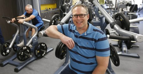 WAYNE GLOWACKI / WINNIPEG FREE PRESS   
   Stephen Cornish, a U of M researcher who is looking for males over the age of 65 who enjoy strength training to participate in a research study looking at the effects of three different strength training exercise intensities on the release of a muscle building protein into the blood. (The men in the photos are not in this study) Stephen Cornish is the lead researcher on the project.   Scott Billeck story March 2 2016