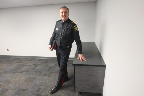 JOE BRYKSA / WINNIPEG FREE PRESS  Winnipeg Police Service Sgt. George Labossiere who is service chaplain is hoping to make this room into a chapel room for staff , March 02, 2016.(See Katie May story)