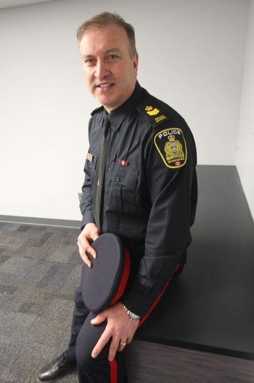 JOE BRYKSA / WINNIPEG FREE PRESS  Winnipeg Police Service Sgt. George Labossiere who is service chaplain is hoping to make this room into a chapel room for staff , March 02, 2016.(See Katie May story)