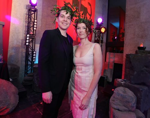 JASON HALSTEAD / WINNIPEG FREE PRESS  L-R: Event co-chairs Tim Horn and Signy Gerrard at Art & Soul: Clash Of The Titans, the annual themed party event at the Winnipeg Art Gallery (WAG) on Feb. 20, 2016. All funds raised benefit the WAG. The event, themed around the current exhibit Olympus: The Greco-Roman Collections of Berlin, featured entertainment by Memetic DJs f(eaturing Nathan Zahn & Brent Produniuk), DJ Co-op, DJ Hunnicutt and the Lytics featuring DJ Zuki. (See Social Page)