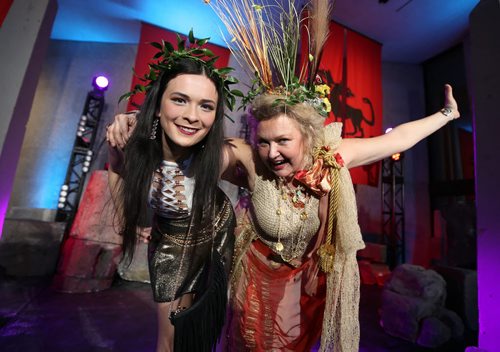 JASON HALSTEAD / WINNIPEG FREE PRESS  Organizing committee members Tiffany Humble and Rhonda Kennedy Rogers show off their costumes at Art & Soul: Clash Of The Titans, the annual themed party event at the Winnipeg Art Gallery (WAG) on Feb. 20, 2016. All funds raised benefit the WAG. The event, themed around the current exhibit Olympus: The Greco-Roman Collections of Berlin, featured entertainment by Memetic DJs f(eaturing Nathan Zahn & Brent Produniuk), DJ Co-op, DJ Hunnicutt and the Lytics featuring DJ Zuki. (See Social Page)