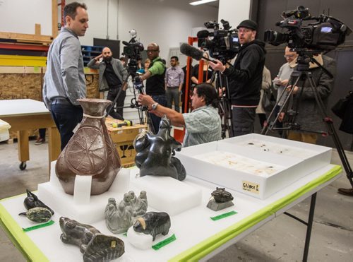 MIKE DEAL / WINNIPEG FREE PRESS A tour of the WAG where they are opening 300 crates holding nearly 8,000 Inuit art pieces that have been loaned to the gallery from the Nunavut Government.  160303 - Thursday, March 03, 2016