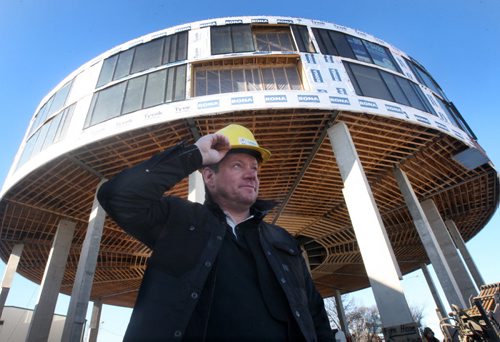 JOE BRYKSA / WINNIPEG FREE PRESS  MARK PENNER, president of Green Seed Development Corp. (the developer) at his condo project called 62M at the corner of Waterfront Drive and McDonald Avenue., March 03, 2016.(See Murray McNeil Story)