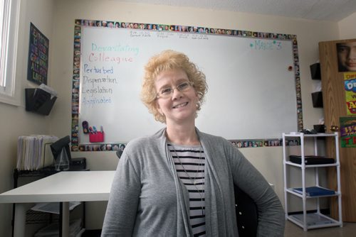 JOE BRYKSA / WINNIPEG FREE PRESS  Valerie Christie,46, is a Charleswood resident who volunteers her time at her children's school, Westdale Junior High. She also volunteers as a greeter at her church, Oasis Community Church., March 04, 2016.(See Aaron Epp story)