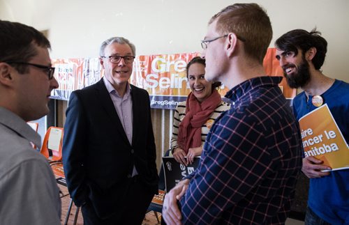 MIKE DEAL / WINNIPEG FREE PRESS Premier Greg Selinger during his NDP nomination meeting for the St. Boniface riding at the Norwood Community Centre Sunday afternoon. 160306 - Sunday, March 06, 2016