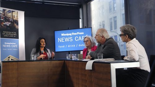 WAYNE GLOWACKI / WINNIPEG FREE PRESS Manitoba Liberal leader Rana Bokhari is interviewed by the Winnipeg Free Press editorial board at the  Winnipeg Free Press News Cafe Monday. March 7 2016