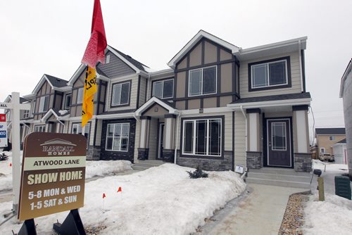 BORIS MINKEVICH / WINNIPEG FREE PRESS 68 Danakas Drive (The Atwood Lane Townhomes) in Transcona. Curb view. Photo taken March 09, 2016