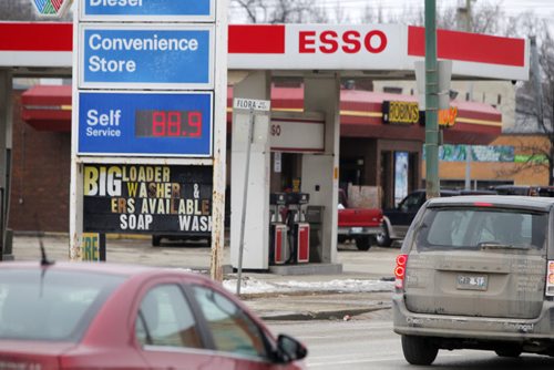 BORIS MINKEVICH / WINNIPEG FREE PRESS A gas station with a posted price of 88.9 cents for regular gas on Salter near Selkirk. Some stations have already raised the price, and others are still at 81.9. To go with a story on how prices could climb to $1 a litre this summer and then level off,  summer road trips less costly than last year. Photo taken March 10, 2016