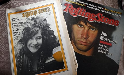 WAYNE GLOWACKI / WINNIPEG FREE PRESS  49.8 Intersection story on the 16-year history of Rockin' Richard's Record & CD Show & Sale. Rolling Stone magazines, at left from August,1970 and at right 1981, these are part of Richard Sturtz and Alex Reid's collectables. Dave Sanderson story.  March 10 2016