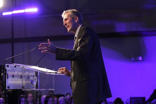 RUTH BONNEVILLE / WINNIPEG FREE PRESS  PC leader, Brian Pallister speaks to a standing-room-only crowd at the  launch of the Progressive Conservative election campaign at the Centro Caboto Centre Saturday. See Kevin Rollason's story.  March 12, 2016