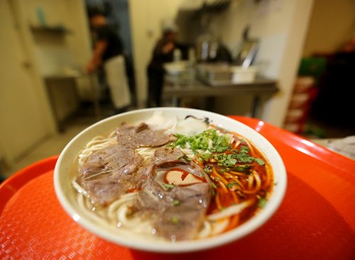 TREVOR HAGAN / WINNIPEG FREE PRESS Restaurant Review - Dancing Noodle. This dish is Lanzhou Hand Pulled Noodle Broth, what Bart called Traditional Soup. Saturday, March 12, 2016. - FOR BART KIVES REVIEW