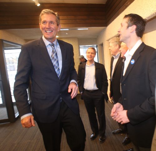 JOE BRYKSA / WINNIPEG FREE PRESS  PC leader Brian Pallister after kicking off the 2106 election campaign at the PC candidate Mamadou Ka on Marion St in Winnipeg -  March 16, 2016.(See Larry Kusch story)