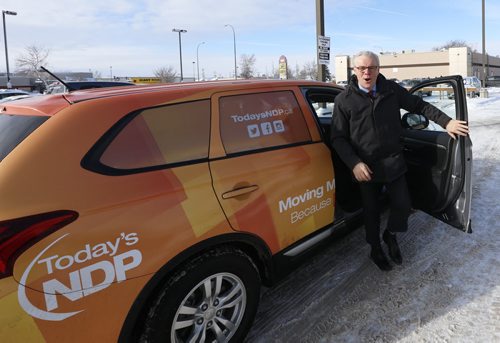 WAYNE GLOWACKI / WINNIPEG FREE PRESS  Premier Greg Selinger arrives to make a NDP health policy announcement in front of the WRHA Access Transcona Thursday morning. Kristin Annable  story March17 2016