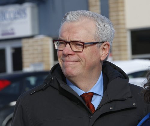 WAYNE GLOWACKI / WINNIPEG FREE PRESS  Premier Greg Selinger at his NDP health policy announcement in front of the WRHA Access Transcona Thursday morning. Kristin Annable  story March17 2016