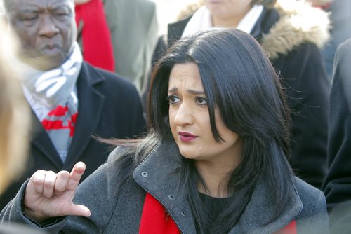 BORIS MINKEVICH / WINNIPEG FREE PRESS We shouldn't be choosing between rent or an ambulance says MB Liberal leader Rana Bokhari at a morning press conference at Osborne and Stradbrook. Photo taken March 17, 2016