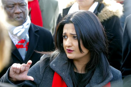 BORIS MINKEVICH / WINNIPEG FREE PRESS MB Liberal leader Rana Bokhari at a morning press conference at Osborne and Stradbrook. Announcement was about ambulances being free for seniors. Photo taken March 17, 2016