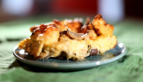 TREVOR HAGAN / WINNIPEG FREE PRESS Recipe Swap. Mushroom and Gruyere Strata, Thursday, March 17, 2016.