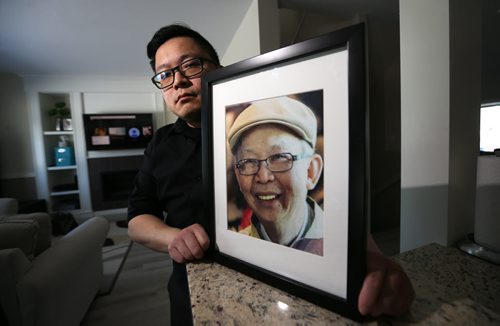 TREVOR HAGAN / WINNIPEG FREE PRESS Keith Lim, son of Jimmy Lim, a 71 year old who was killed February 27 on McPhillips Street, Friday, March 18, 2016.