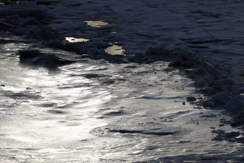 JOHN WOODS / WINNIPEG FREE PRESS Ice breaks up on the Assiniboine River in Winnipeg Sunday, March 20, 2016.