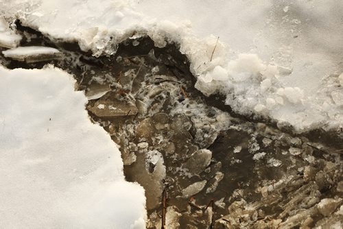 JOHN WOODS / WINNIPEG FREE PRESS Ice breaks up on the Assiniboine River in Winnipeg Sunday, March 20, 2016.