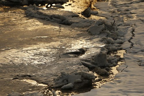 JOHN WOODS / WINNIPEG FREE PRESS Ice breaks up on the Assiniboine River in Winnipeg Sunday, March 20, 2016.