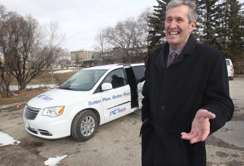 JOE BRYKSA / WINNIPEG FREE PRESS PC Leader Brian Pallister after his heath care announcement near the Grace Hospital in Winnipeg Monday, March 21, 2016.(See Larry Kusch story)