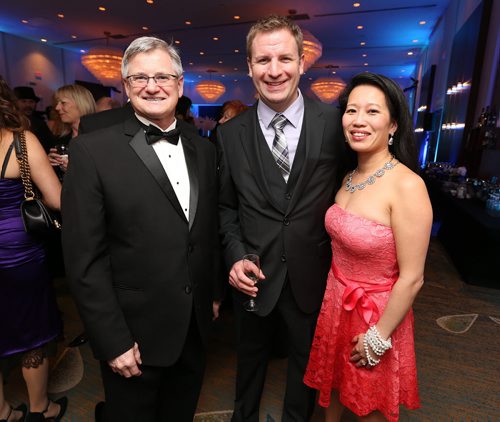 JASON HALSTEAD / WINNIPEG FREE PRESS  L-R: Larry Desrochers (general director and CEO of the Manitoba Opera), Stephen Fast (WestJet corporate sales) and Christina Fast at the Manitoba Opera's Bravo Gala on March 5, 2016, at the Delta Winnipeg hotel. (See Social Page)