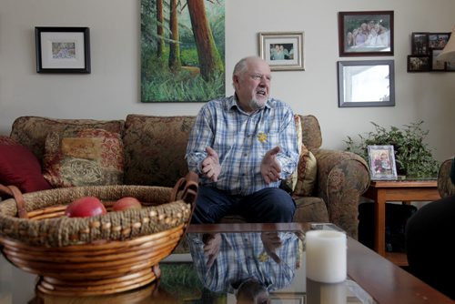 RUTH BONNEVILLE / WINNIPEG FREE PRESS  Former NDP MLA and now Independent candidate for Flin Flon, Clarence Pettersen in his home in Flin Flon.    See Erin Lebar's election story.  March 22, 2016