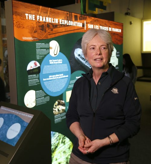 WAYNE GLOWACKI / WINNIPEG FREE PRESS    Meryl Oliver, a Parks Canada Historian at the launch of the Franklin Exploration micro exhibit at the Manitoba Museum that highlights the story of the expedition as well as the discovery of HMS Erebus.  Randy Turner story.  March 23 2016