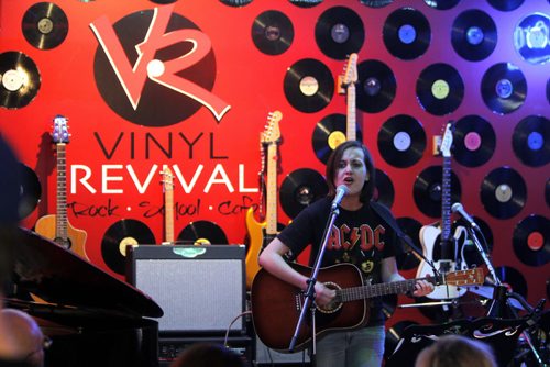 BORIS MINKEVICH / WINNIPEG FREE PRESS Vinyl Revival - for photo page on the store's open mic night every Wednesday. It's a really cool vibe/atmosphere. It usually gets about 50-60 people. Madeline Nickel belts it out to a full house. Photo taken March 23, 2016