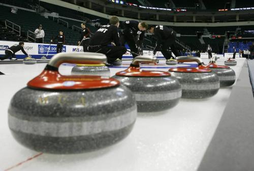 John Woods / Winnipeg Free Press / March 7/08- 080307  - Chad Cowan and his team from Yukon/Northwest Territories curls at the Tim Horton's Brier in Winnipeg Friday March 7/08.