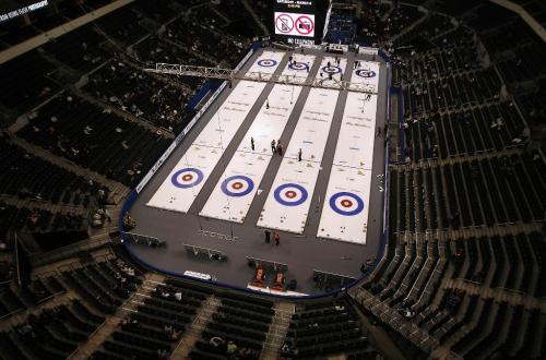 John Woods / Winnipeg Free Press / March 7/08- 080307  - Aerial of the Tim Horton's Brier in Winnipeg Friday March 7/08.