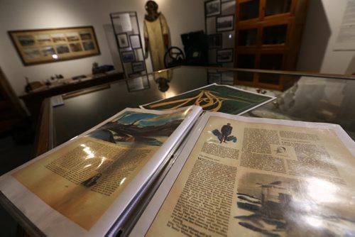 RUTH BONNEVILLE / WINNIPEG FREE PRESS  Old articles in Flin Flon's museum of Cornelius Vanderbilt Whitney and his mining adventures in the early days of Flin Flon.    Feature story on the vibrant arts community in Flin Flon Manitoba by reporter, Erin Lebar.    March 19, 2016