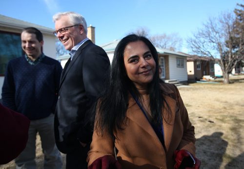 RUTH BONNEVILLE / WINNIPEG FREE PRESS  Naline Rampersad, advisor to NDP leader Greg Selinger, at press conference at home in Elmwood Wednesday. See Larry Kusch story.    March 30, 2016