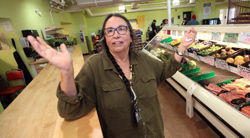 PHIL HOSSACK / WINNIPEG FREE PRESS Neechi Commons president Louise Champagne is outraged by Bokharis $20 million govt market. See Nick Martin story. April 1, 2016