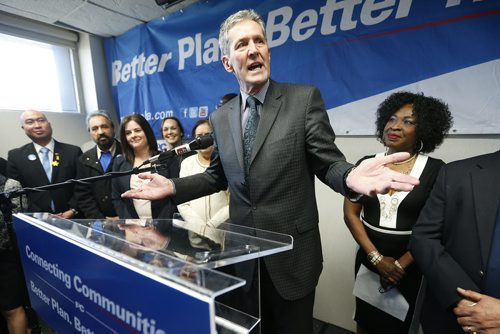 JOHN WOODS / WINNIPEG FREE PRESS Manitoba PC leader Brian Pallister addresses supporters at a party rally in a Winnipeg hotel Monday, April 4, 2016.