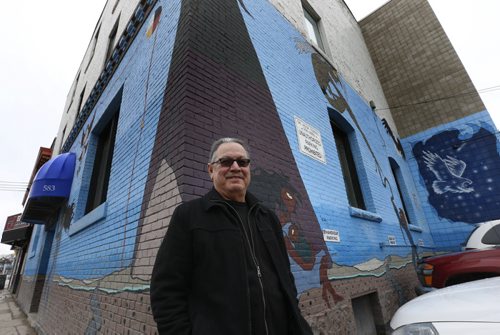 WAYNE GLOWACKI / WINNIPEG FREE PRESS  Larry Morrissette, executive director of OPK Ogijiita Pimatiswin Kinamatwin. (He is standing outside the John Howard Society building, his office is located inside.) This is for a story on the lack of aboriginal people serving on juries in Manitoba. Larry Kusch  story   April 6  2016