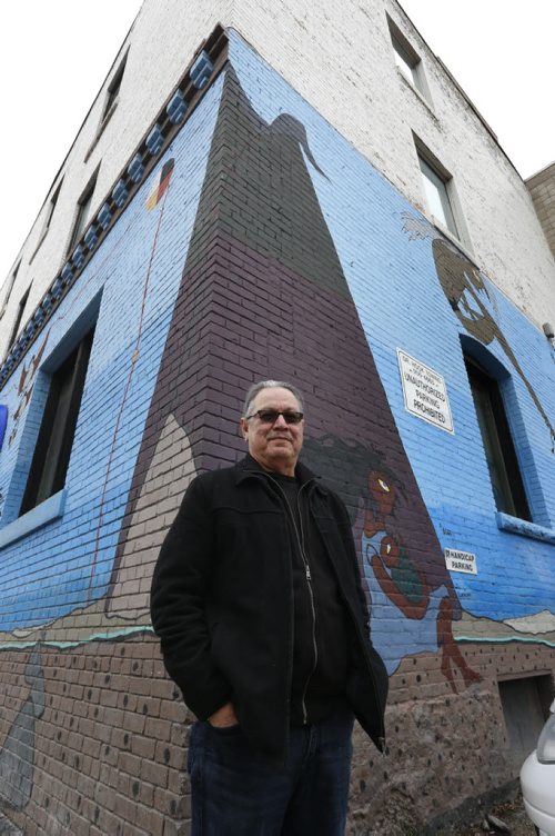 WAYNE GLOWACKI / WINNIPEG FREE PRESS  Larry Morrissette, executive director of OPK Ogijiita Pimatiswin Kinamatwin. (He is standing outside the John Howard Society building, his office is located inside.) This is for a story on the lack of aboriginal people serving on juries in Manitoba. Larry Kusch  story   April 6  2016