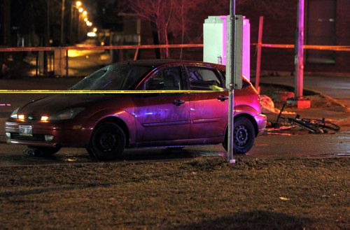 BORIS MINKEVICH / WINNIPEG FREE PRESS MVC scene on Keewatin northbound lane at Notre Dame. near the Brooklands Inn. No other information. April 6, 2016