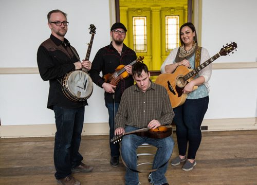 MIKE DEAL / WINNIPEG FREE PRESS (from left) Tim Osmond, Dale Brown, Jeremy Rusu and Emma Cloney will be performing as part of the Kitchen party at the WECC this weekend. 160405 - Tuesday, April 05, 2016