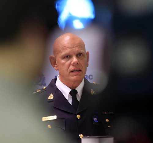 PHIL HOSSACK / WINNIPEG FREE PRESS Chief Superintendent Scott Kolody, explains the incident and circumstances that led to new charges  against Guido Amsel. See Carol Sanders story. APRIL 8, 2016